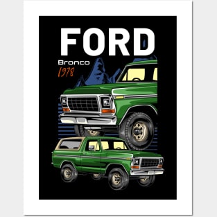 Vintage Bronco Car Posters and Art